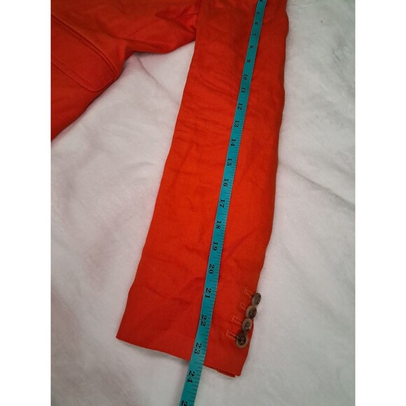 J.Crew Schoolboy Blazer 100% Linen Single Breasted Orange Pockets Size 2 - Picture 9 of 12